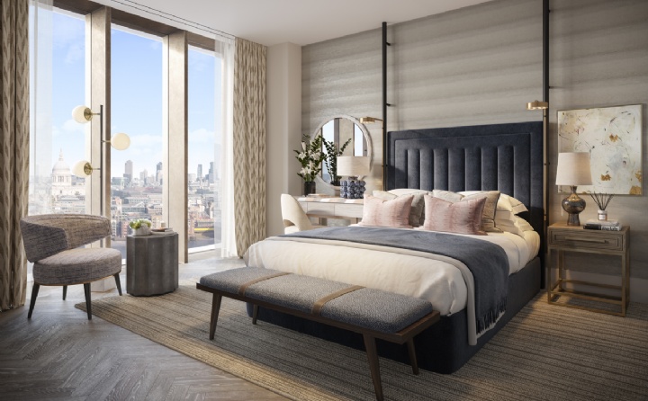 triptych bedroom